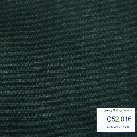 [ Hết hàng ] C52.016 Kevinlli V3 - Vải Suit 50% Wool - Xanh Lá Trơn